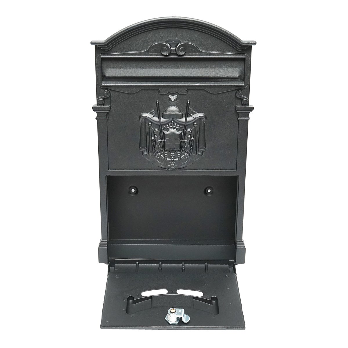 Cutie postala everest, negru antracit 410X260X90mm cu 2 chei si accesorii de prindere